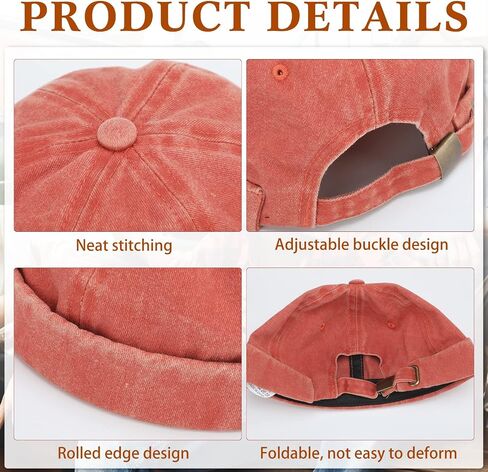 Janmercy 8 Pcs Brimless Hats for Men Adjustable Skullcap Docker Hat Buckle Beanie Cap Wash Cotton No Brim Hats for Men Women in Saudi Arabia