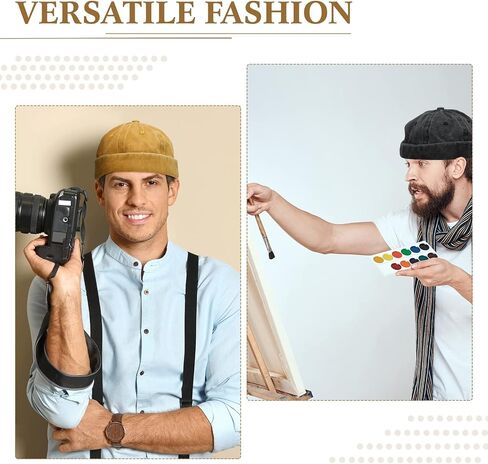 Janmercy 8 Pcs Brimless Hats for Men Adjustable Skullcap Docker Hat Buckle Beanie Cap Wash Cotton No Brim Hats for Men Women in Saudi Arabia
