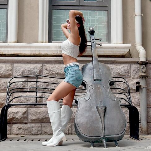 IUV أحذية رعاة البقر عالية الركبة للنساء، فوق الركبة أحذية راعية البقر الغربية الفخذ عالية أحذية راعية البقر طويل القامة in Kuwait