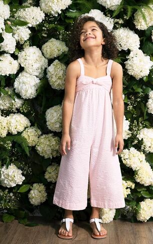 Hope & Henry Girls' Bow Front Wide Leg Jumpsuit in Saudi Arabia