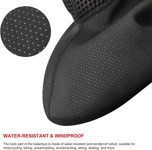 V.Step USB ساخنة قناع التزلج، التحكم في الأسلاك قناع التزلج ساخنة مع تصميم الموقت قبعة البقلاوة ساخنة مقاومة للرياح قناع الوجه لركوب الدراجات النارية الرجال النساء (بدون بطارية)، أسود in Saudi Arabia