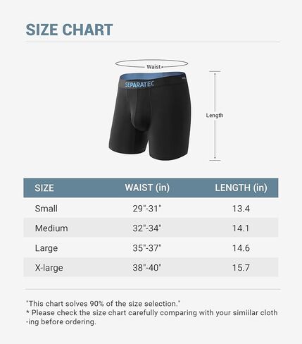 ملابس داخلية منفصلة للرجال من الخيزران رايون، سراويل داخلية قابلة للتنفس وناعمة مع تصميم الحقيبة المزدوجة، 7 قطع باللون الأسود in Kuwait
