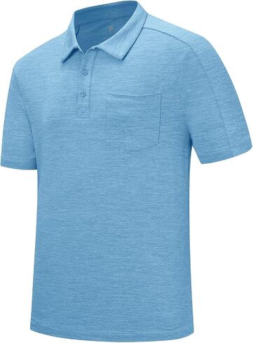 Gopune Men's Polo Shirts Short Sleeve Dry Fit Casual Sports Golf Collared Shirts with Pocket in Kuwait