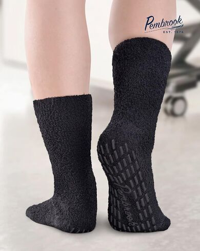 Pembrook Fuzzy Slipper Socks with Grippers for Women and Men - Non Skid Socks / No Slip Fuzzy Socks in Kuwait