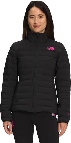 THE NORTH FACE Women's Belleview Stretch Down Jacket, TNF Black/Mr.Pink, Large in Saudi Arabia