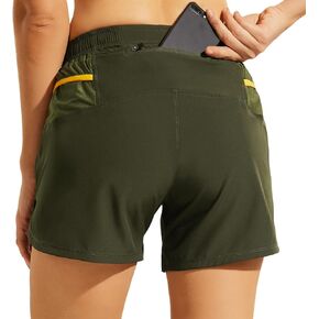 Haimont Womens Trail Running Shorts with Liner,5in 2 in 1 Water Resistant Shorts with Pockets, Quick Dry & Breathable