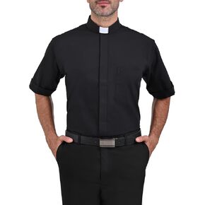 Mariscal Clerical Short Sleeve Shirt, Clerical Shirts with Collar Insert for Priests, Pastor or Minister. in Saudi Arabia