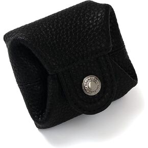 Cockatoo Genuine Leather Coin Pouch Change Holder, Mini Snap Pocket Wallet for Men Women (Dark Blue, Large)