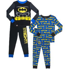 LEGO Batman Movie Boy's Pajama Set, 4 Piece PJ Set,100% Cotton,Size 4 to 10