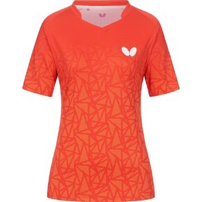 Butterfly Women's Higo Lady Shirt, Standard, Athletic, Table Tennis Shirt - Anthracite or Red