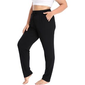 Cheapestbuy Women's Plus Size Comfy Lounge Pants Active Yoga Sweatpants Stretchy Jogger Workout Pants with Pockets Drawstring in Saudi Arabia