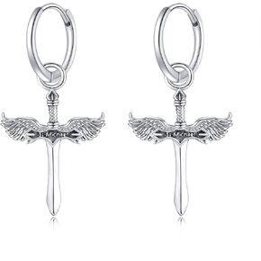 VENACOLY هوب قطرة استرخى أقراط صغيرة للنساء والرجال 925 فضة متدلية الأطواق الكفة هيبوالرجينيك in Kuwait