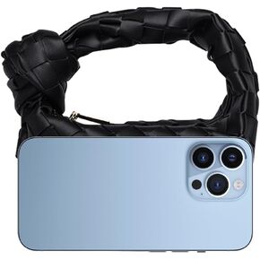 يو او يو ايه حقيبة يد منسوجة للنساء، حقائب كلاتش كلاتش هوبو ناعمة معقودة باللون الاسود، اسود in Kuwait