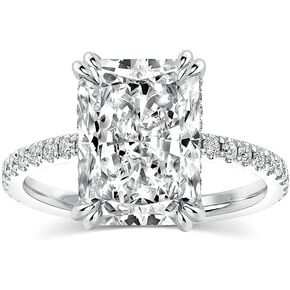 PAFIDDY 4.5CT Stunning Radiant Cut Engagement Ring for Women,Simulated Diamond Ring,18K White Gold Plated 925 Sterling Silver Promise Ring in Kuwait