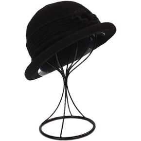 Winter Fall Wool Knit Fashionable Cloche Hat 1920 Vintage Felt Beanie Cap Church Bucket Dress for Women Ladies Seniors