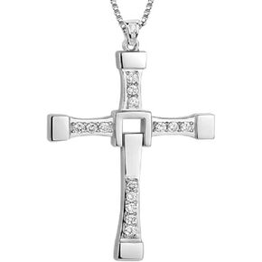 قلادة متدلية على شكل صليب من سبيد آند باشن دومينيك توريتو بين ديزل، مصنوعة من الفولاذ المقاوم للصدأ وعنق متقاطع مجوهرات in Kuwait