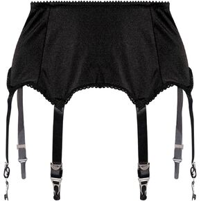 Michellecmm Women's Mesh Garter Belt High Waist Suspender Belt with Six Metal Clips for Women‘s Stockings/Lingerie
