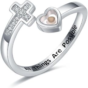 STROLLGIRL Sterling Silver 925 Mustard Seed Ring Matthew 17:20 Faith Jewelry Move Mountains Unique Believer gift