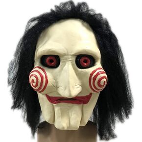 قناع الدمية لمنشار شجر بيلي تأثيري، قناع هالوين رعب يلعب دور الفيلم قناع لاتكس مخيف للبالغين بشعر طويل، قناع رجل النساء يرتدينه حديقة فناء الحفلات التنكرية in Kuwait