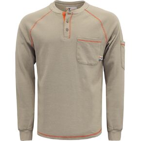 VATRENUS FR Shirts Henley 5.5oz 100% Cotton Flame Resistant Long Sleeve T-Shirts in Saudi Arabia