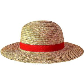 Yofuhope Straw Hat Luffy Hat Cospaly Hats for Halloween Performance Costume Straw hat for Men Women Kids Yellow Strawhats
