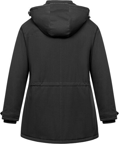 Chrisuno Women's Plus Size Winter Coat Insulated Military Parka Jacket Waterproof Fleece Lined Thickened Detachable Hood in Kuwait