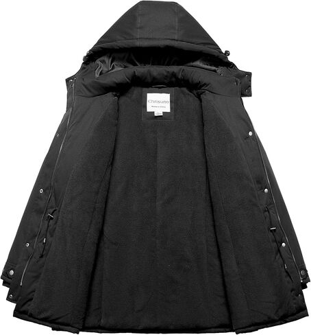 Chrisuno Women's Plus Size Winter Coat Insulated Military Parka Jacket Waterproof Fleece Lined Thickened Detachable Hood in Kuwait