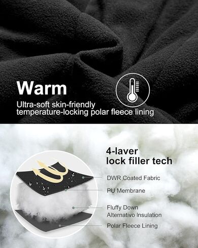 Chrisuno Women's Plus Size Winter Coat Insulated Military Parka Jacket Waterproof Fleece Lined Thickened Detachable Hood in Kuwait