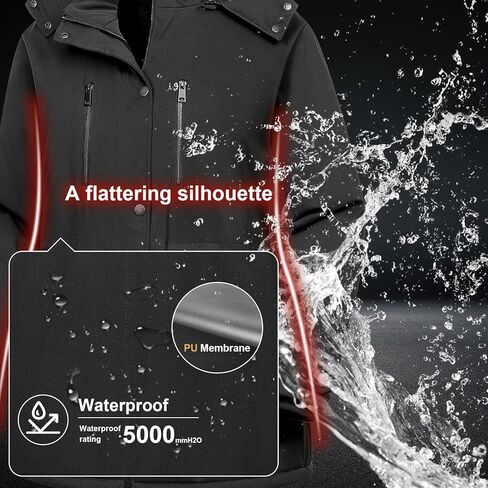 Chrisuno Women's Plus Size Winter Coat Insulated Military Parka Jacket Waterproof Fleece Lined Thickened Detachable Hood in Kuwait