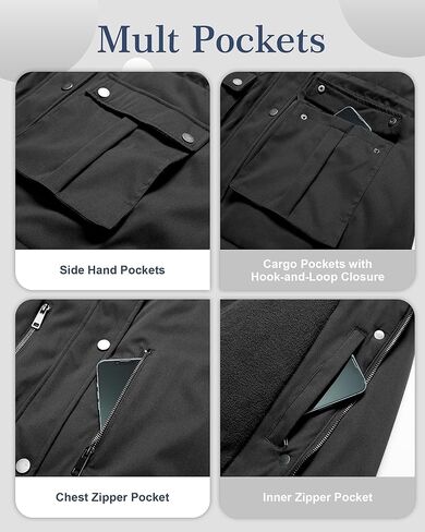 Chrisuno Women's Plus Size Winter Coat Insulated Military Parka Jacket Waterproof Fleece Lined Thickened Detachable Hood in Kuwait