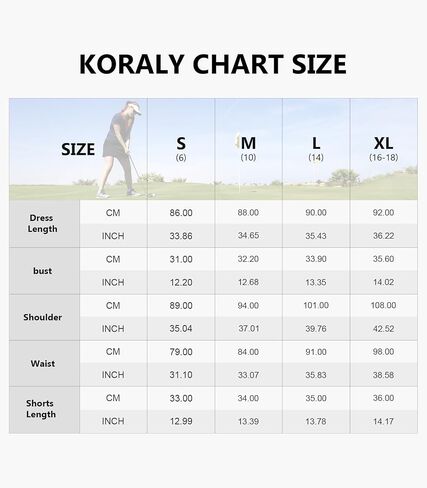 فستان جولف نسائي من KORALHY فساتين رياضية بدون أكمام مع شورت داخلي وجيوب لممارسة التمارين الرياضية in Kuwait