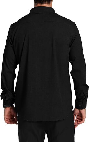 قمصان رجالي Agnes Urban قمصان طويلة الأكمام كاجوال بأزرار سفلية خالية من التجاعيد قمصان رسمية للأعمال الصلبة in Kuwait