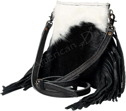 حقيبة كروسبودي صغيرة متوسطة الحجم من أمريكان دارلينج على يد جلد منقوش مهدب محفظة حقائب يد غربية للنساء حقائب كلاتش مغلف حقائب قابلة للإزالة حزام جلدي قابل للتعديل in Kuwait