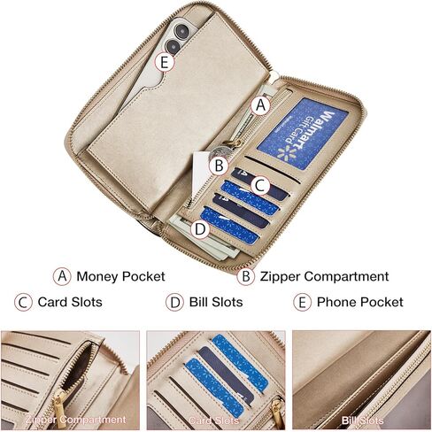 طقم حقيبة يد ومحفظة جلدية مكونة من قطعتين، حقائب كتف نسائية مع محفظة نسائية (ذهبي) in Kuwait