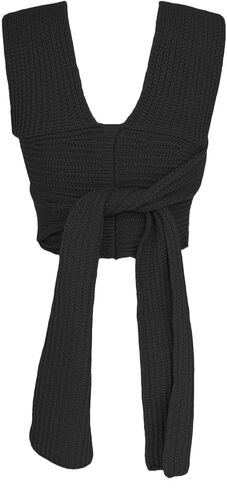 سترة نسائية قصيرة بدون أكمام وربطة عنق بدون ظهر محبوك ورقبة على شكل حرف V سترة غير رسمية بدون أكمام سترة علوية in Kuwait