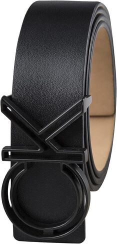 Calvin Klein Men's Casual CK Monogram Cut Out Buckle Belt in Saudi Arabia