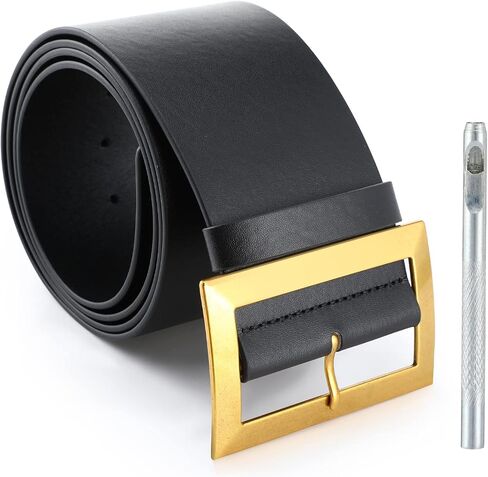 EBOOT Christmas Santa Belt Black Pirate Belt Men 3.2 '' Wide Mens Costume Belt 7 Eyelets Gnome Belts for Adults with Punch Tool for Women Kids Santa Claus Cosplay Supplies, 59 Inches Long in Saudi Arabia