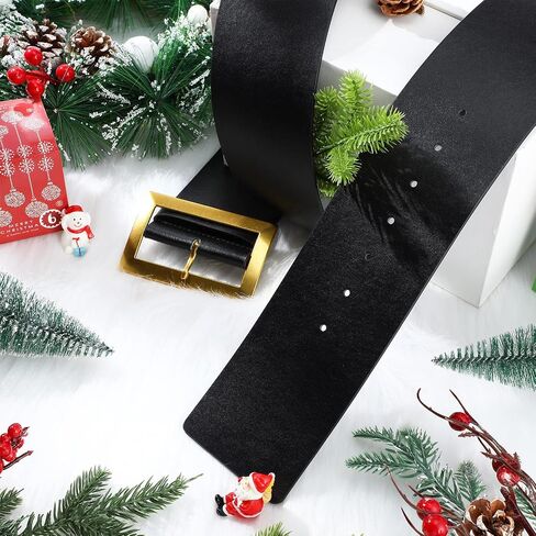 EBOOT Christmas Santa Belt Black Pirate Belt Men 3.2 '' Wide Mens Costume Belt 7 Eyelets Gnome Belts for Adults with Punch Tool for Women Kids Santa Claus Cosplay Supplies, 59 Inches Long in Saudi Arabia
