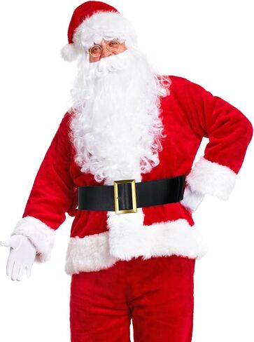 EBOOT Christmas Santa Belt Black Pirate Belt Men 3.2 '' Wide Mens Costume Belt 7 Eyelets Gnome Belts for Adults with Punch Tool for Women Kids Santa Claus Cosplay Supplies, 59 Inches Long in Saudi Arabia