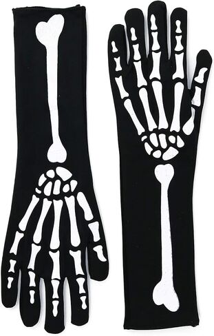 قفازات Skeleteen عظمية لليد الهيكل العظمي - إكسسوارات الزي قفازات للساق المطاطية للبالغين والأطفال in Kuwait
