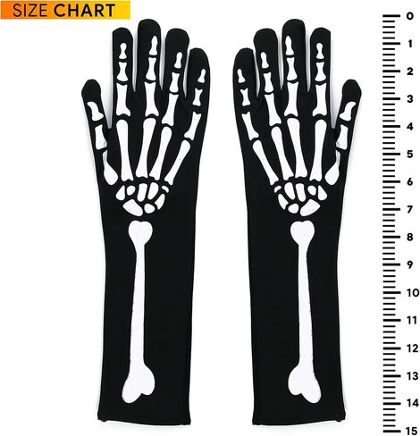 قفازات Skeleteen عظمية لليد الهيكل العظمي - إكسسوارات الزي قفازات للساق المطاطية للبالغين والأطفال in Kuwait