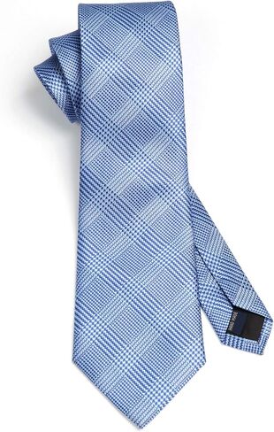 HISDERN Ties for Men Plaid Checkered Tie with Pocket Square Woven Business Formal Necktie Handkerchief Set Wedding Party in Kuwait