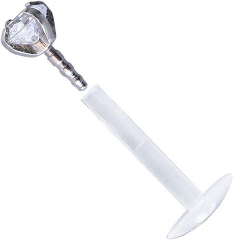 16G حلقات الشفاه الشفافة البلاستيكية Bioflex Labret ترصيع مكعب زركونيا أوبال الغضروف الزنمة أقراط التجنيب للعمل مونرو ميدوسا هيليكس هيئة ثقب المجوهرات in Kuwait