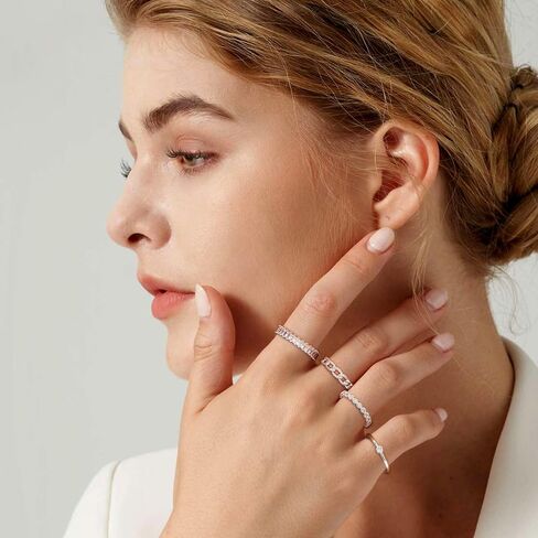 ZNBOH الذهب والفضة مطلي التراص خواتم مجموعة للنساء 14K لذيذ تكويم الإبهام المفصل خاتم لطيف للفتيات في سن المراهقة الخنصر إصبع الأزياء الفرقة رقيقة بسيطة عادي سلسلة تشيكوسلوفاكيا خواتم حجم 6-11 in Kuwait