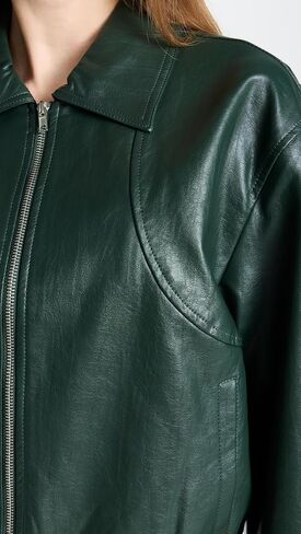 MOON RIVER Women's Waistband Leather Short Jacket in Saudi Arabia