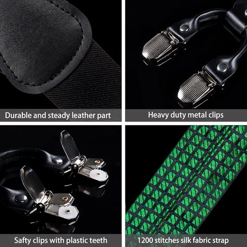 DiBanGu Paisley Bow Tie and Supenders for Men Tuxedo Heavy Duty 6 Clips Suspender Adjustable Y-Shape Mens Trouser Braces in Kuwait