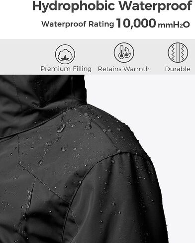 Wantdo Girl's Waterproof Ski Jacket Warm Winter Coat Windproof Outdoor Winter Snowboarding Jackets Fleece Hooded Rain Coats in Saudi Arabia