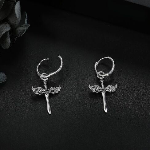 VENACOLY هوب قطرة استرخى أقراط صغيرة للنساء والرجال 925 فضة متدلية الأطواق الكفة هيبوالرجينيك in Kuwait