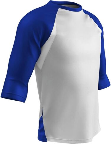 CHAMPRO Men's Three-Quarter Raglan Sleeve Lightweight Polyester Baseball Shirt with Mesh Side Inserts in Kuwait