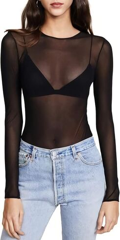 قمصان Kyerivs الشبكية للنساء بلوزة شفافة شفافة سوداء مثيرة لحفلات الهالوين in Kuwait